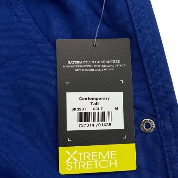 Dickies Women's Rib Knit Waistband Scrubs Pant, Galaxy Blue, Medium Tall - Picture 2 of 5